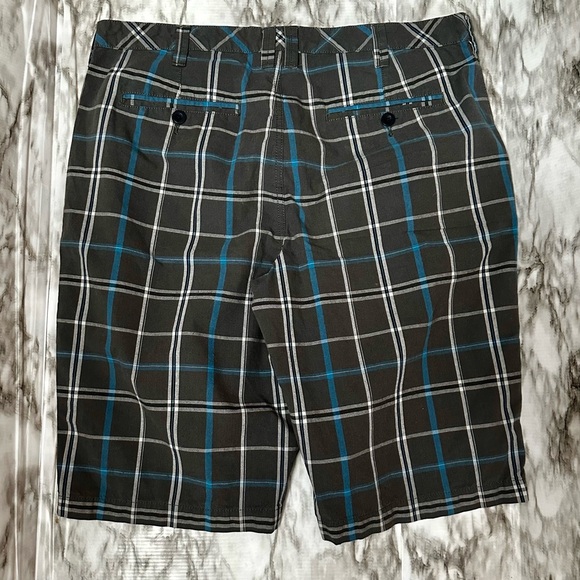 Tony Hawk Mens Sz 38 Blue And Gray Checkered Button Skater Sk8 Shorts Urbancore - Picture 3 of 10